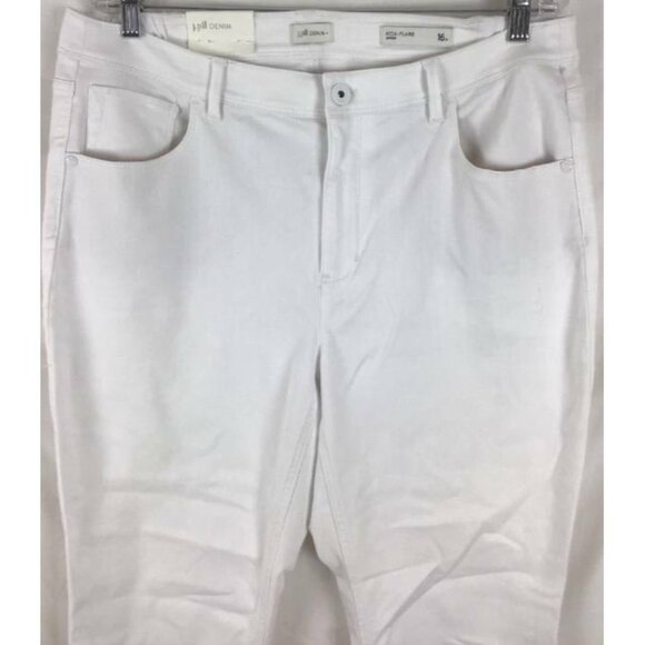 J JILL Denim Jean 16 White Kick Flare High Rise - Picture 2 of 12